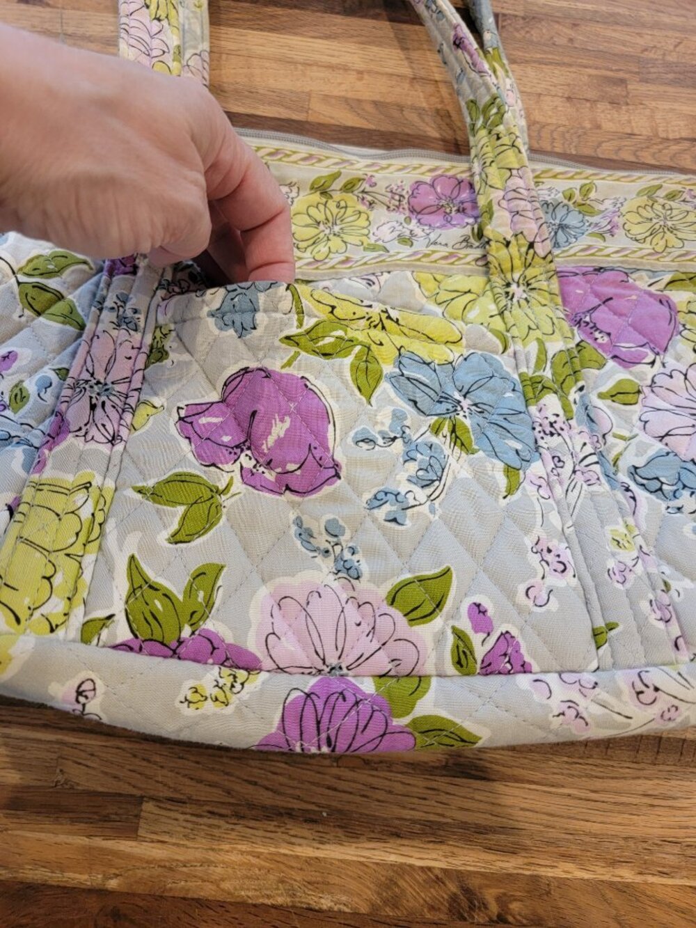 Vera Bradley 2 Handle tote Bag in the retired Watercolor Floral pattern - Picture 3 of 12